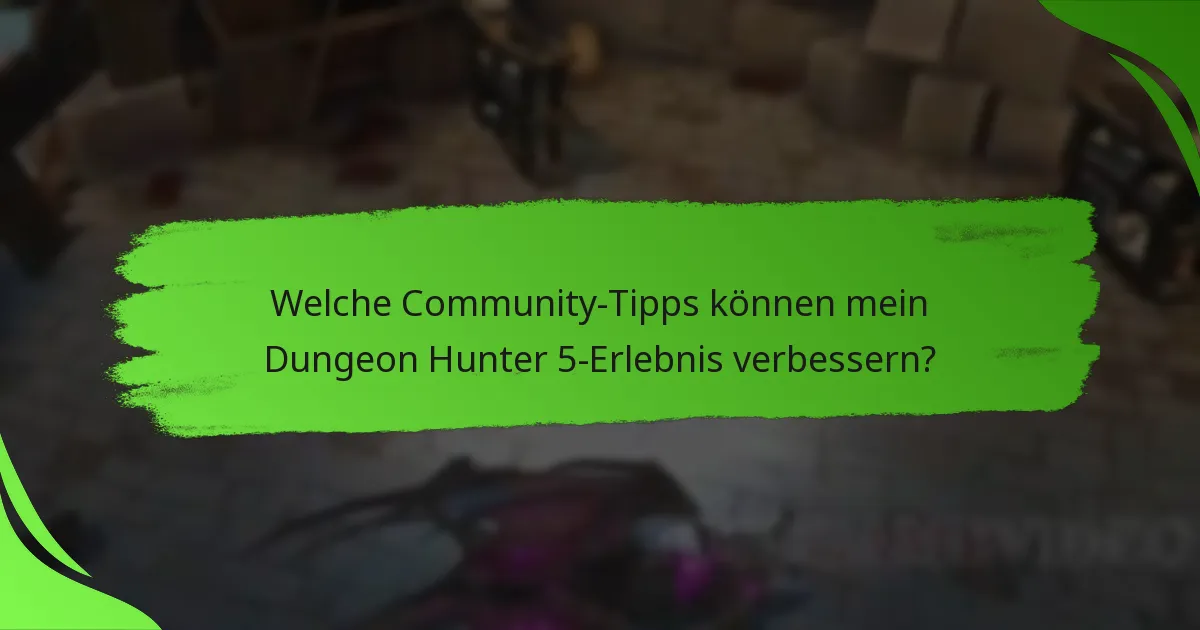Welche Community-Tipps können mein Dungeon Hunter 5-Erlebnis verbessern?